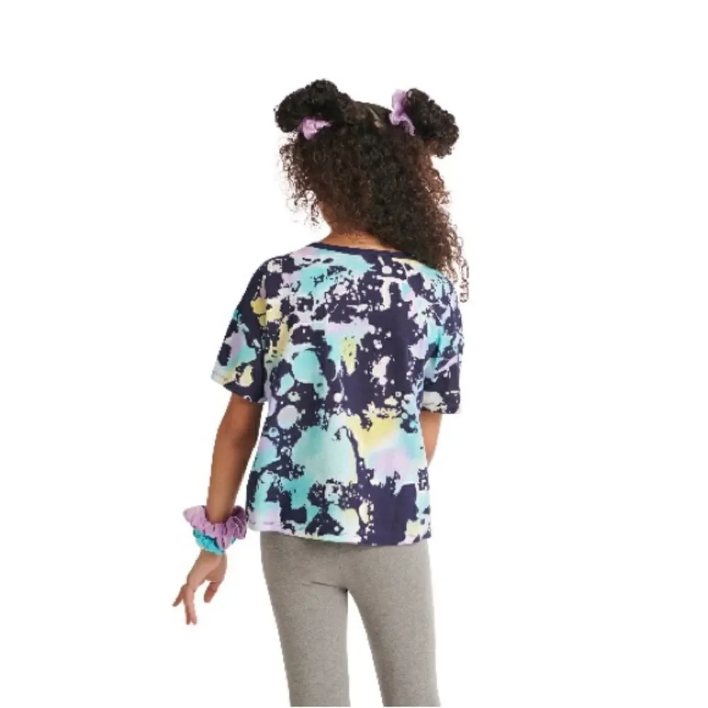 JUSTICE GIRLS SHORT SLEEVE Tie Dye Tee T-Shirts & Leggings 3pc Set Size L 12/14